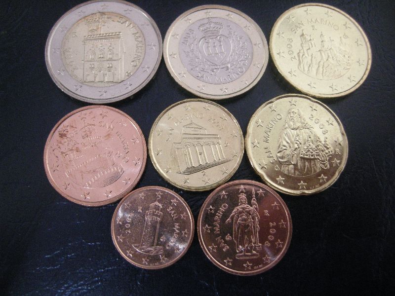 (afbeelding voor) UNC set 2008 SanMarino van 1 cent tot en met 2 euro